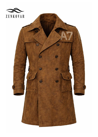 Brown Suede Trench Coat