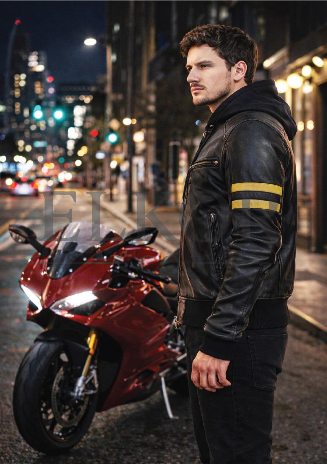 Hooded Biker Jacket