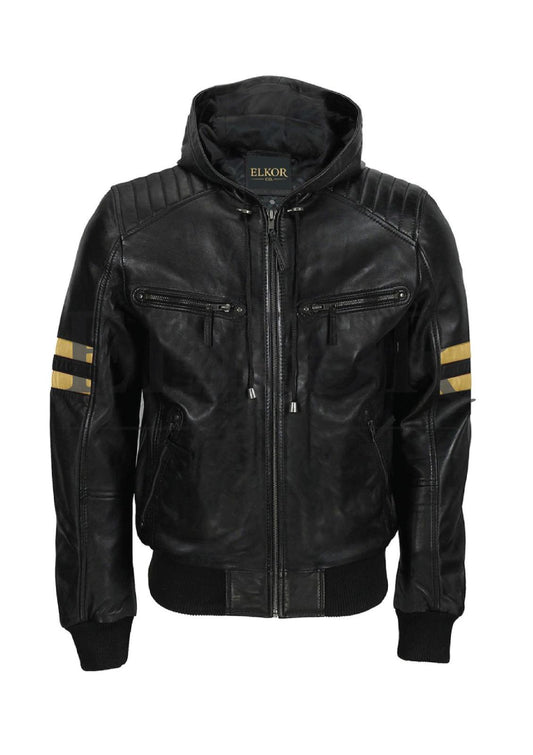 Hooded Biker Jacket